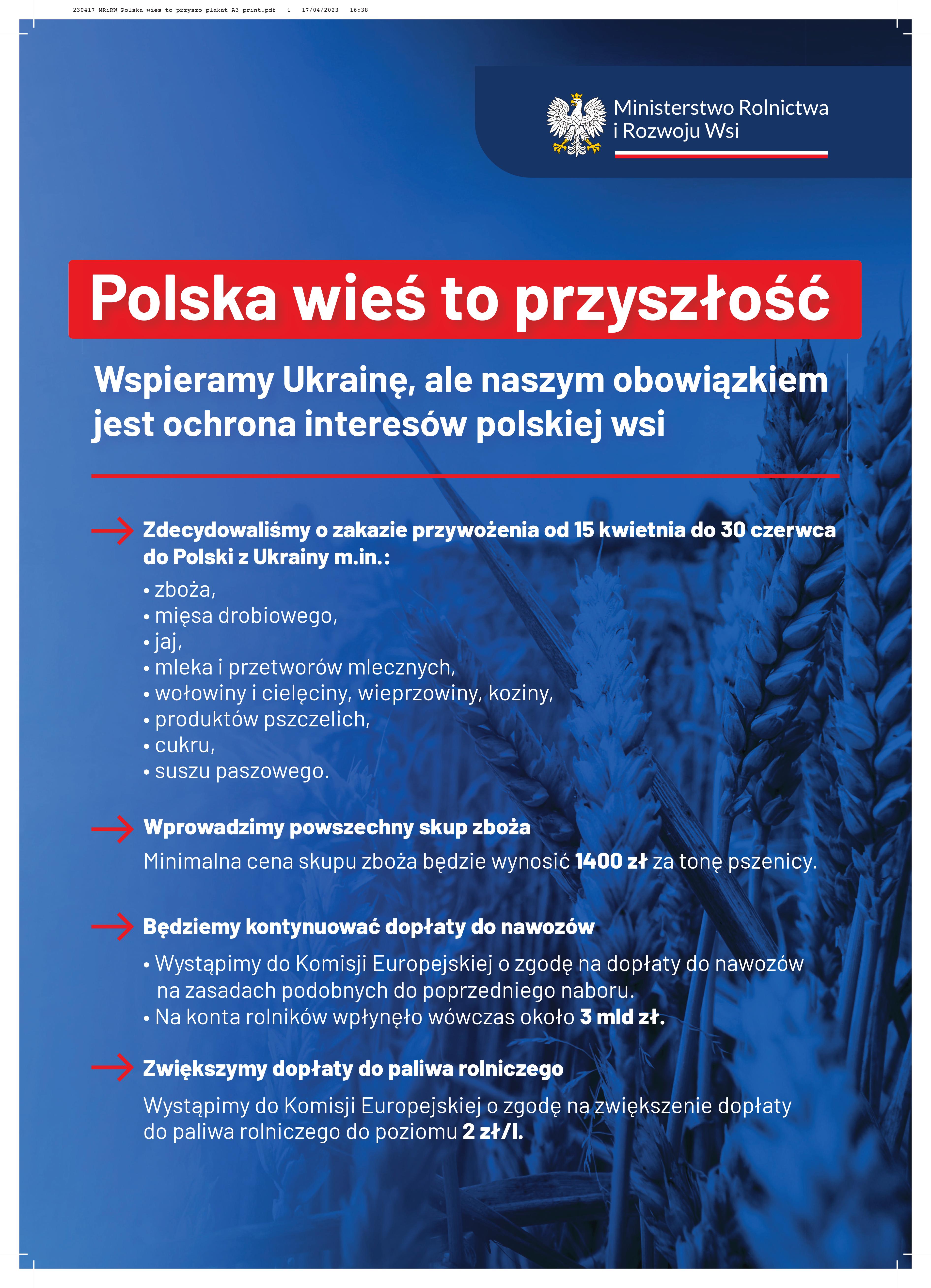 MRiRW Polska wies to przyszłość plakat A3 print
