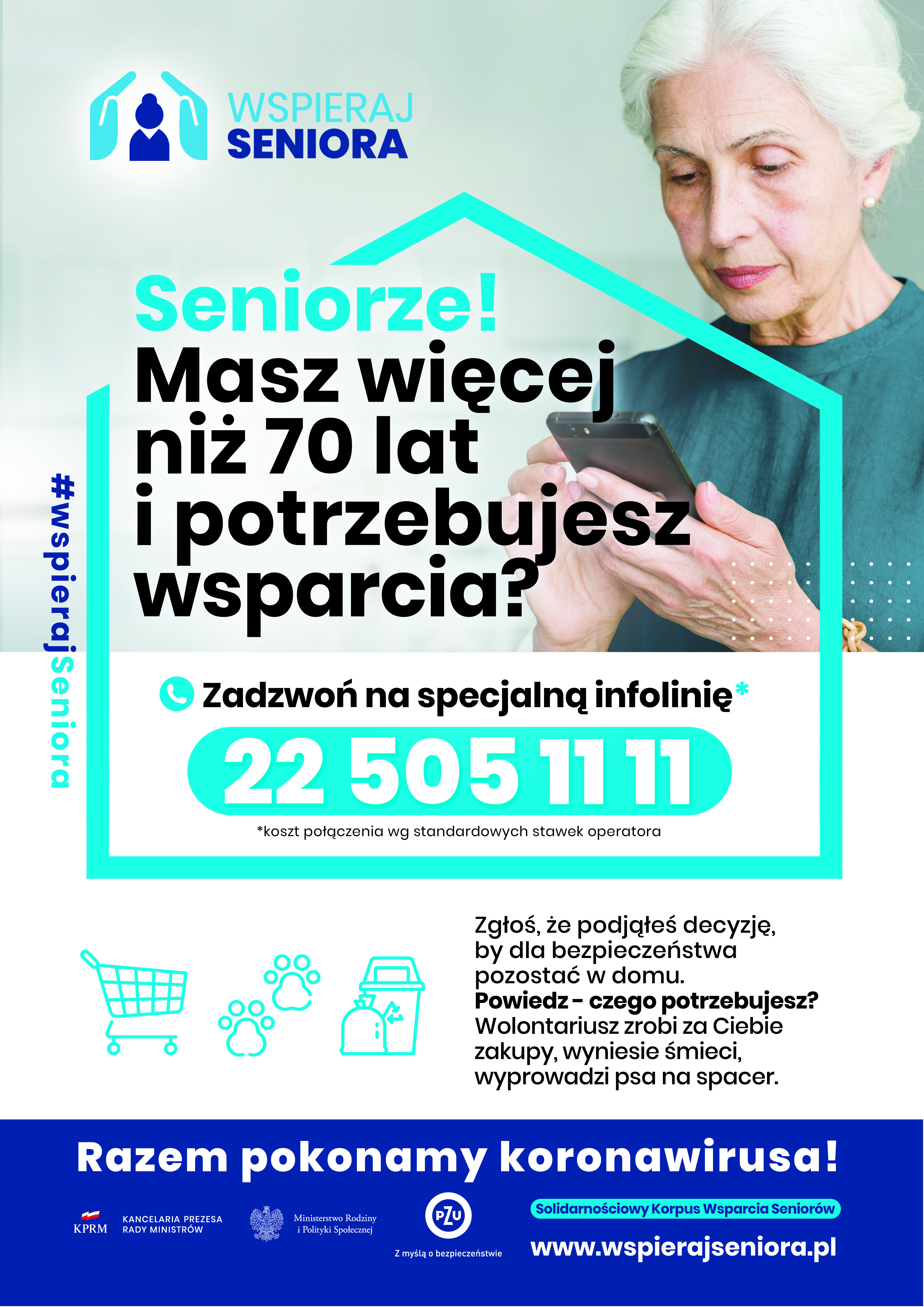 plakat infolinia wspieraj seniora